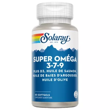Solaray Super Ômega 3-7-9 Plus D3 60 cápsulas
