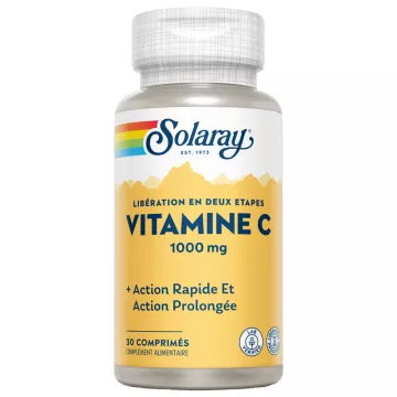 Comprimidos de 1000 mg de liberação em duas etapas de vitamina C Solaray