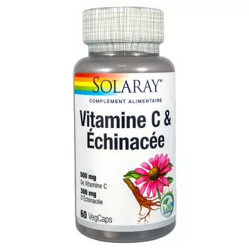 Solaray Vitamine C 500 mg & Echinacea 300 mg 60 plantaardige capsules