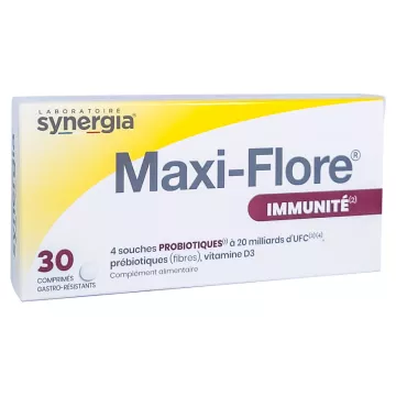 Synergia Maxi-Flore Immunity Probiotici Prebiotici Vitamina D3 30 compresse