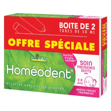 HOMEODENT eerste tand Care Tandpasta Boiron HOMEOPATHIE 2 tubes