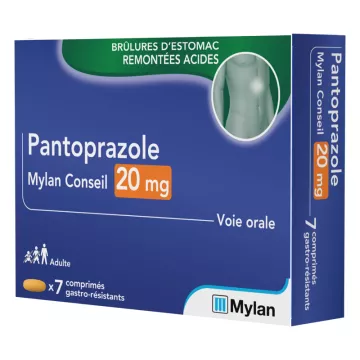 Mylan Viatris Conseil Pantoprazole 20 mg Brûlure d'Estomac 7 comprimés