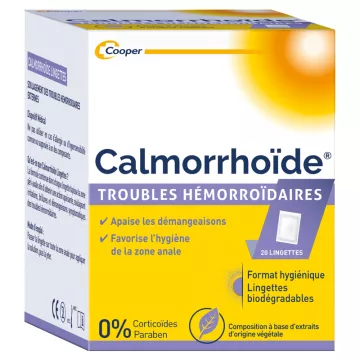 Cooper Calmorrhoid Hemorrhoidal Disorder 20 wipes