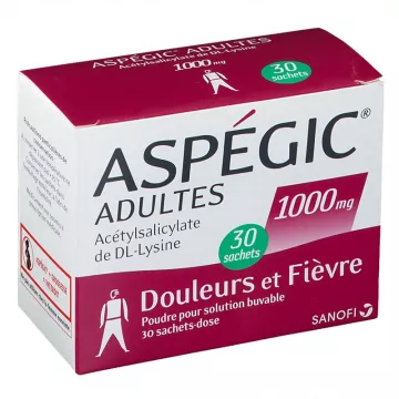 Aspegic 1 VOLWASSEN 000mg 30 ZAKKEN