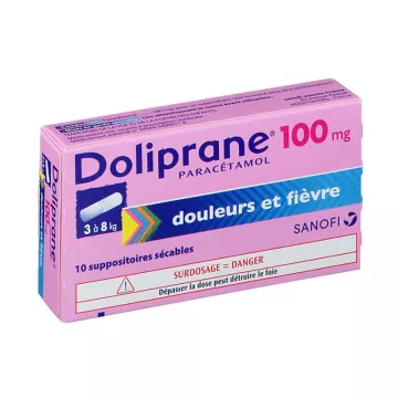 DOLIPRANE 100MG SUPPOSITORIES SECABLE 10