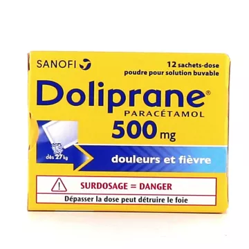 DOLIPRANE 500MG 12 zakken voor kinderen