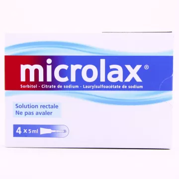 Solução retal Microlax laxante 4 doses únicas