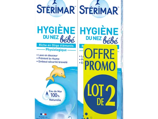 Stérimar Bébé Hygiène Du Nez Lot De 2 X 100 Ml - Eau De Mer Isotonique Douce Pour Bébé