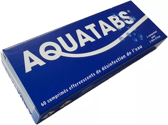Aquatabs 60 Comprimés - Idim Pharma - Purifie L'eau En Randonnée Ou Voyage