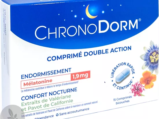 Chronodorm Comprimés Double Action - Aide à L'endormissement Et Qualité Du Sommeil - 1,9mg - Neuf