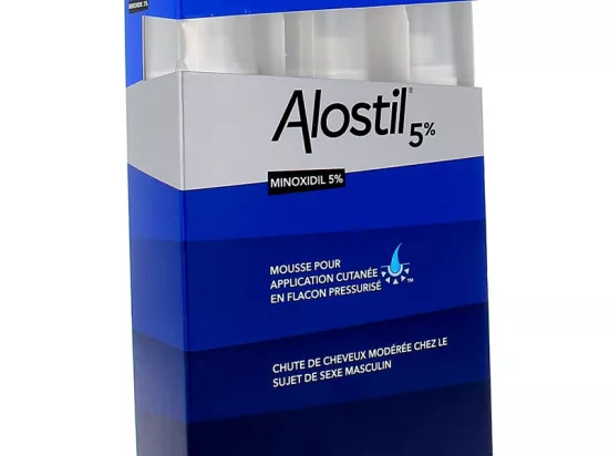 ALOSTIL Minoxidil 5% Mousse cutanée 3 flacons en vente en pharmacie